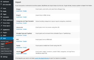 WordPress Import
